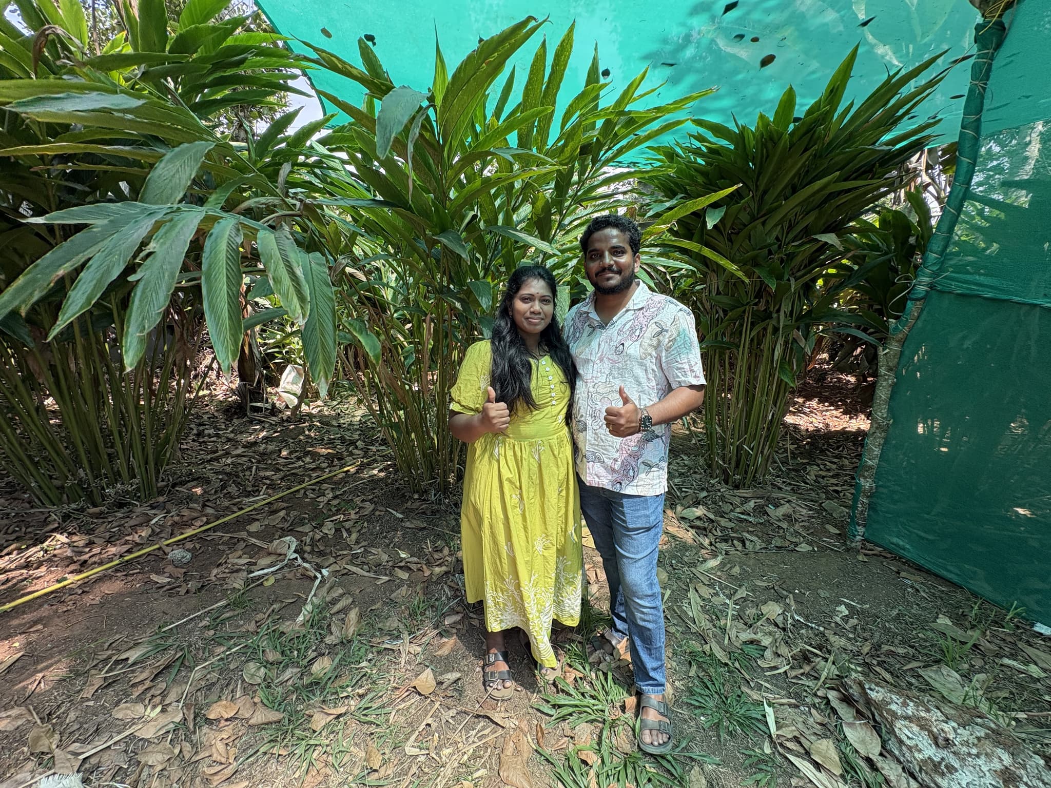 Ram Kumar and Dharani at their leased cardamom plantation in Udumbanchola, Idukki, Kerala